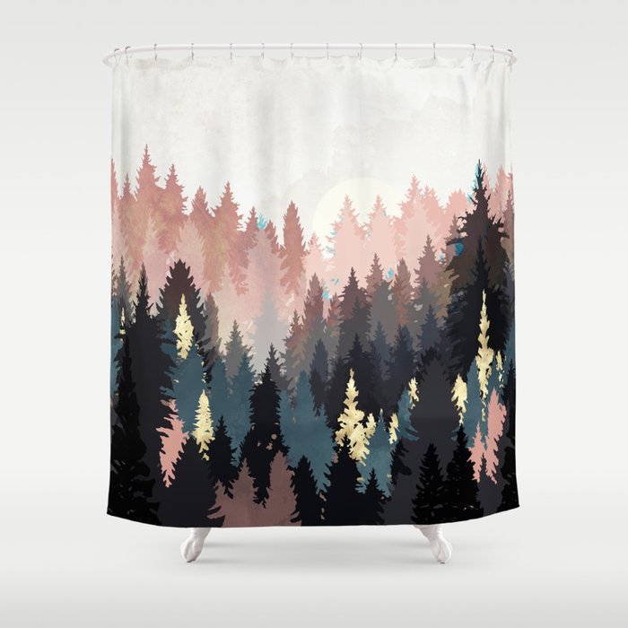 Spring Forest Light Shower Curtain