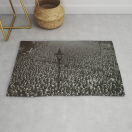1919 Two-Minutes of Silence, Armistice Day, End of WWI, London, England ceremony black and white photograph, photography, photographs Area & Throw Rug