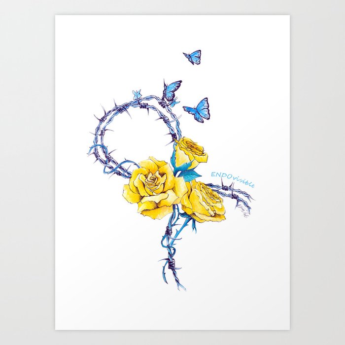 Ribbon Endometriosis Awareness Art Print By Edrawings38 Society6