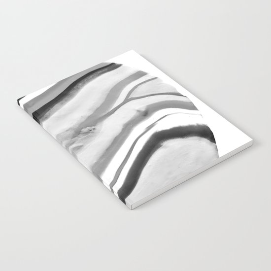 Shadow of Ourselves Marbling Marble Circle World Black and White Notebook