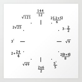 Math Clock - Clock Only Art Print