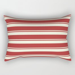 [ Thumbnail: Beige & Brown Colored Pattern of Stripes Rectangular Pillow ]