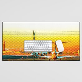 Sunset sky over at the Las Vegas airport, USA Desk Mat