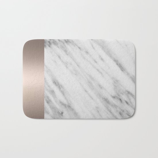 Carrara Italian Marble Holiday White Gold Edition Bath Mat
