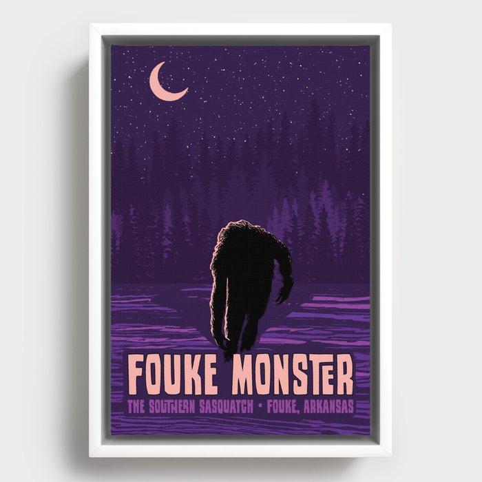Fouke Monster | purple & pink Framed Canvas