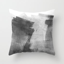 Black and Grey Concrete Texture Urban Minimalist Throw Pillow