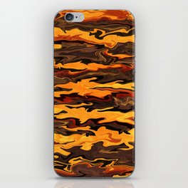 Bright liquid tiger pattern, orange and brown animal print iPhone Skin