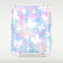 Rainbow Butterflies Shower Curtain