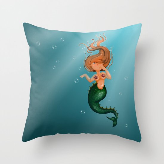 mermaid Throw Pillow
