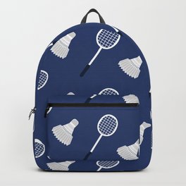 Badminton Blue and White Pattern Backpack