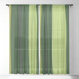 Abstract green stripes Sheer Curtain