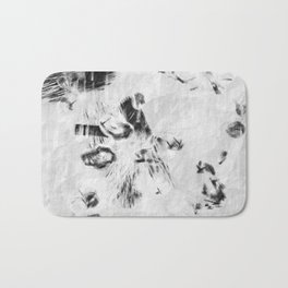White and Black Bath Mat | Retro, Stain, Texture, Noise, Graphicdesign, Monochrome, Black, Spotted, Rough, Splatter 