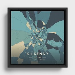 Kilkenny, Ireland - Cream Blue Framed Canvas