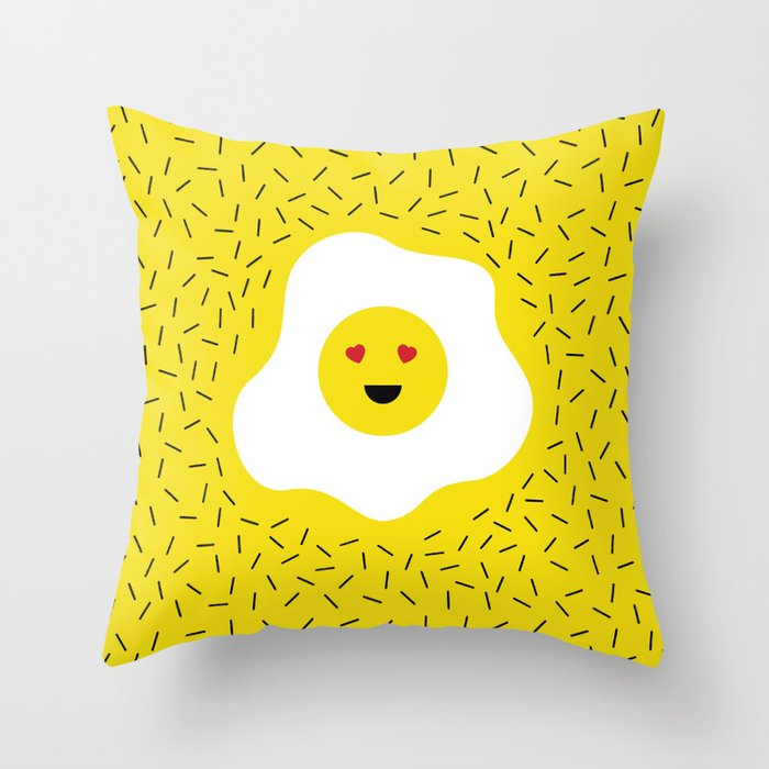 Eggs emoji Throw Pillow