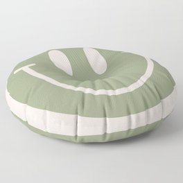 Sage Green Smiley Face Floor Pillow