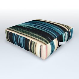 blue turquoise black grey beige pink abstract striped pattern Outdoor Floor Cushion