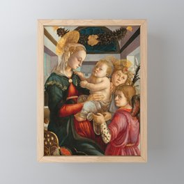 Madonna and Child with Angels, 1465-1470 by Sandro Botticelli Framed Mini Art Print