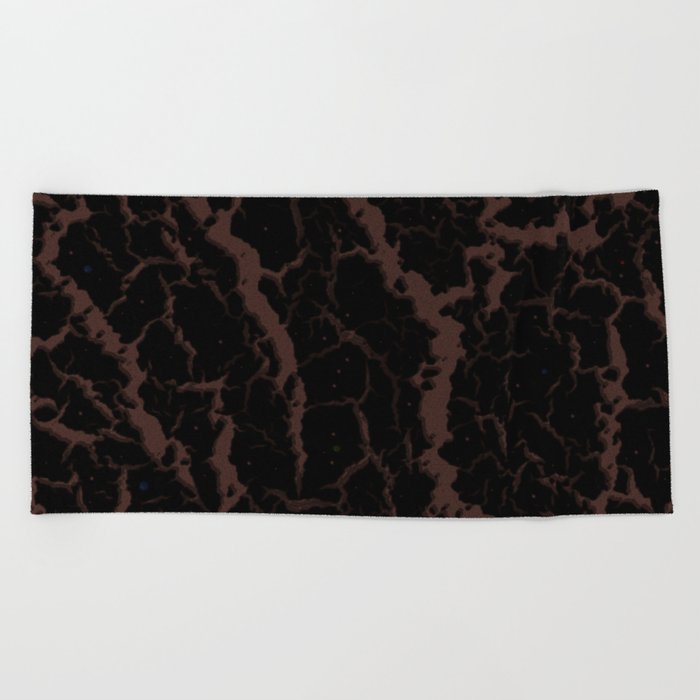 Cracked Space Lava - Brown Beach Towel