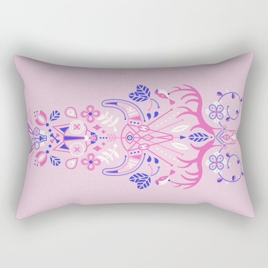 La Vie & La Mort – Pink & Periwinkle Rectangular Pillow