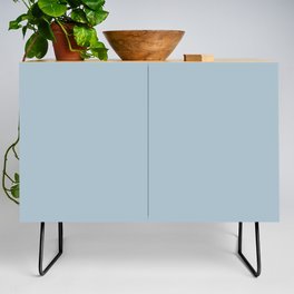 Winter Sky dusty pastel blue solid color modern abstract pattern  Credenza