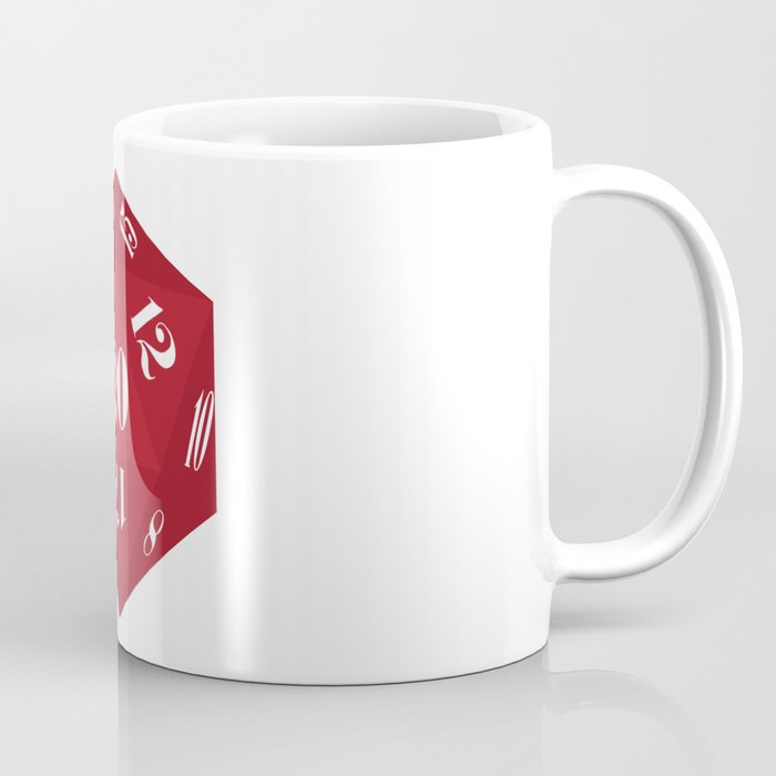 Red 20-Sided Dice Coffee Mug