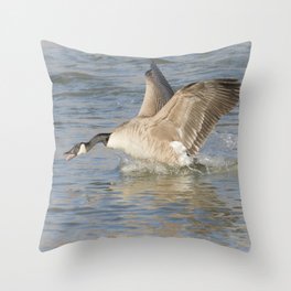 Canada Goose At The River Throw Pillow