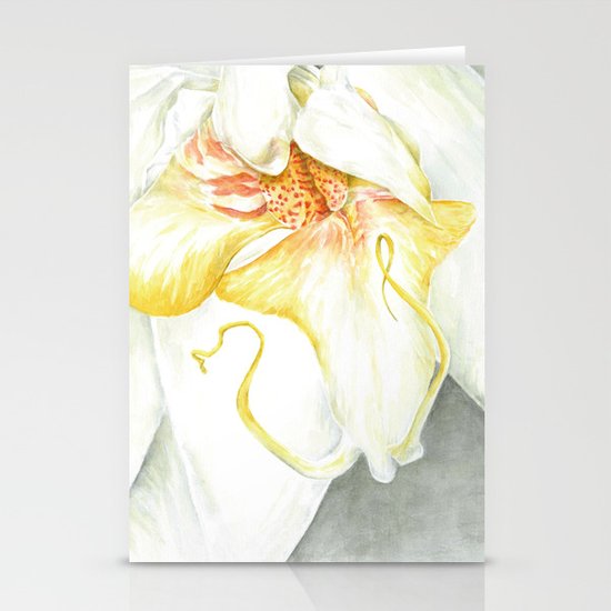 White Orchid Stationery Cards