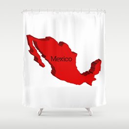 Mexico 3D Map Shower Curtain
