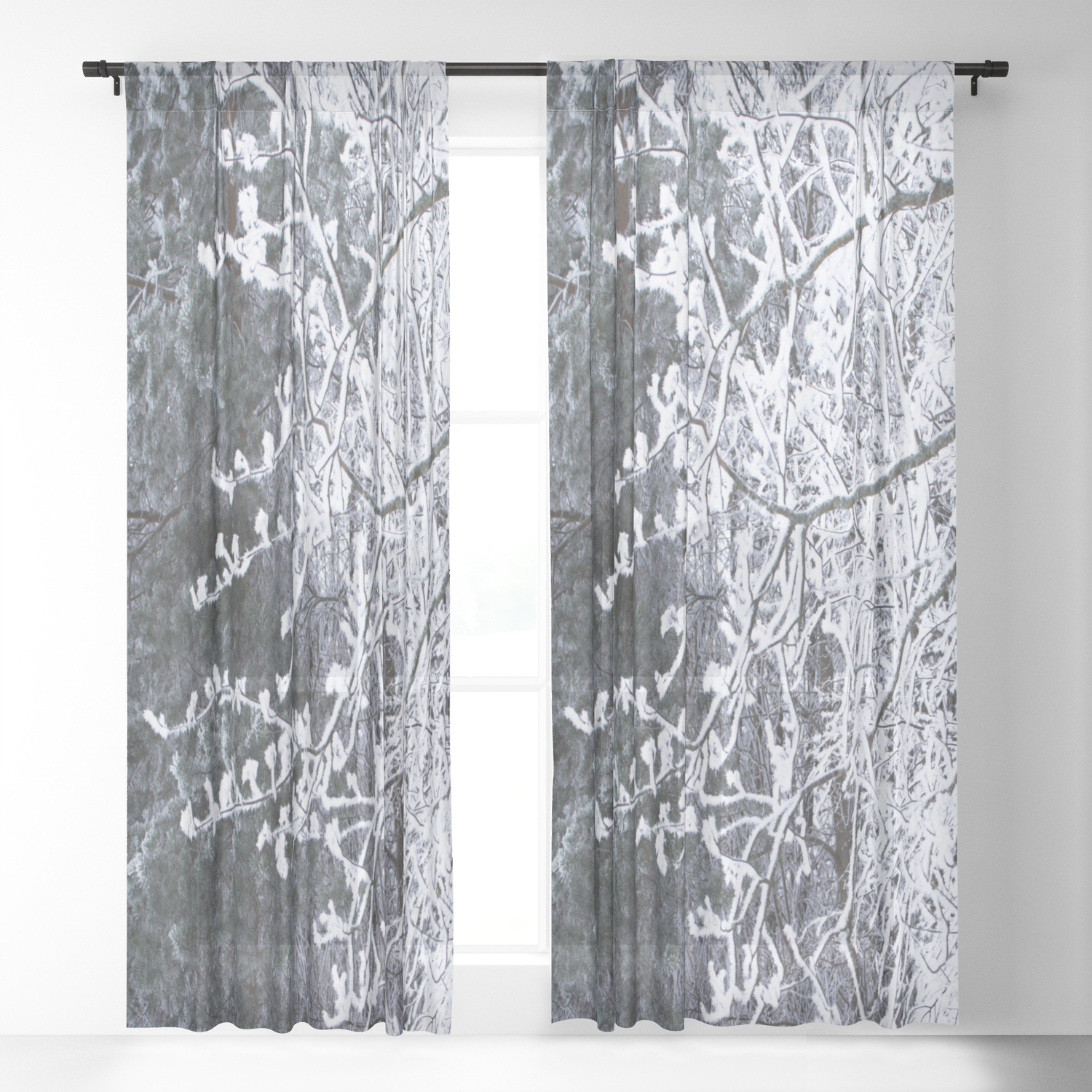Snowy Tree Branches Winter Scene Decor Society6 Buyart Sheer