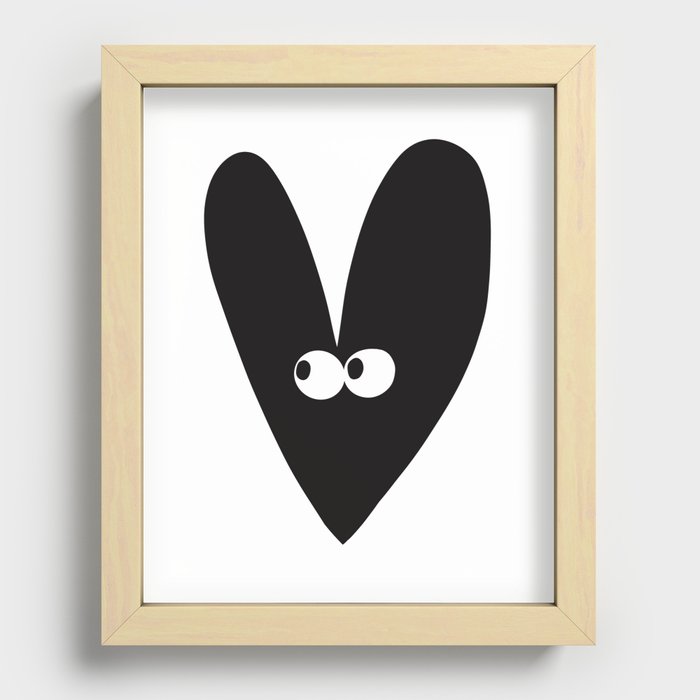 Big Love Black Heart Recessed Framed Print