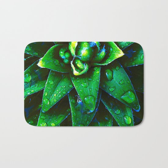 Morning Dew On Plant Bath Mat