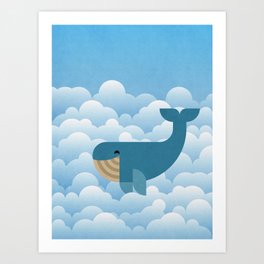 whale & clouds Art Print