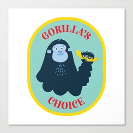 Gorilla's Choice Banana Sticker Canvas Print