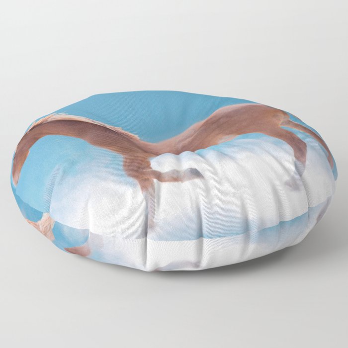 Walking on clouds over the blue sky - version #decor #society6 #buyart Floor Pillow