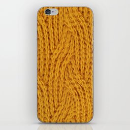 Brown yellow Knitted textile  iPhone Skin