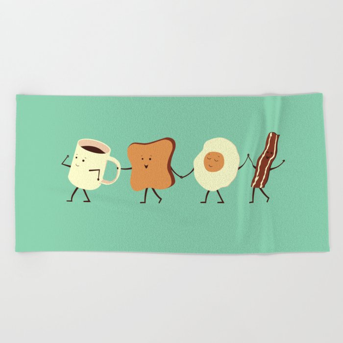 Let's All Go And Have Breakfast Beach Towel