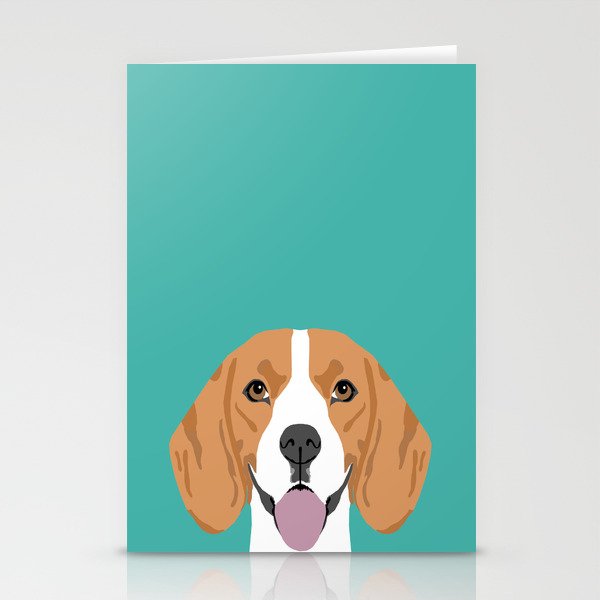 Beagle dog head cute pet portrait beagles lovers pure breed dog gifts Stationery Cards