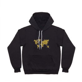 world map in watercolor-gold color Hoody