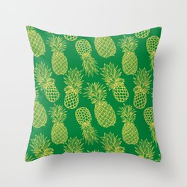 Fresh Pineapples Green & Yellow Throw Pillow