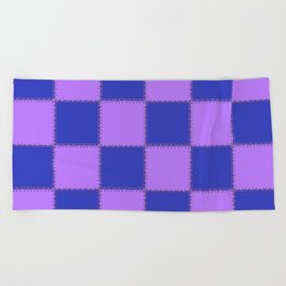 Retro (Digitally) Stitched Checker Pattern (xii 2021) Beach Towel