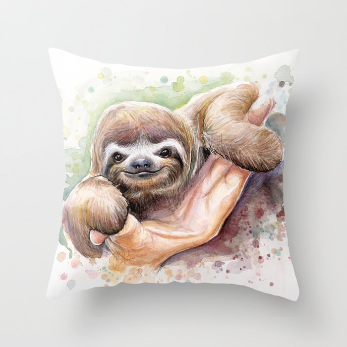 Sloth throw sale pillow