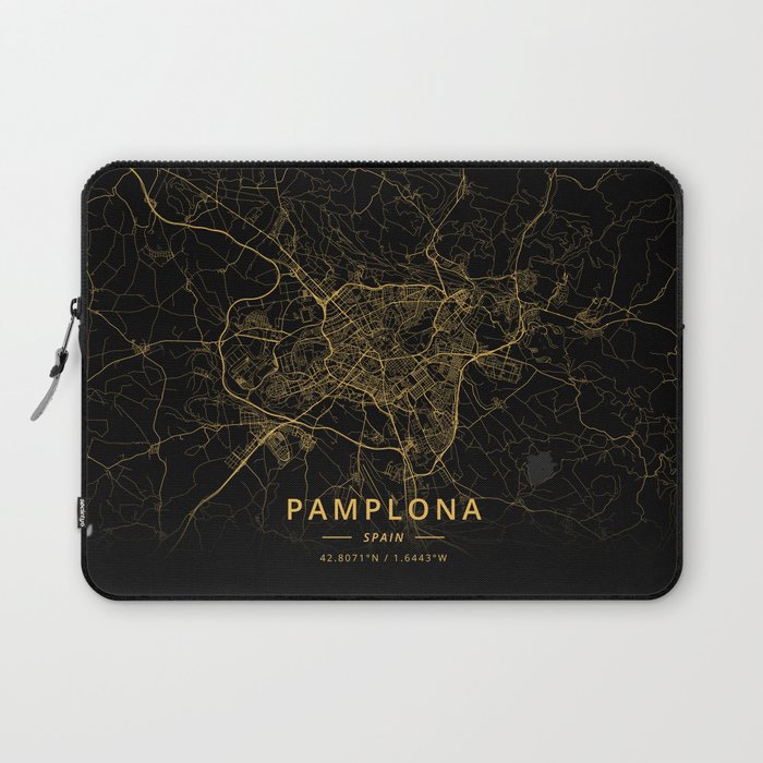 Pamplona, Spain - Gold Laptop Sleeve