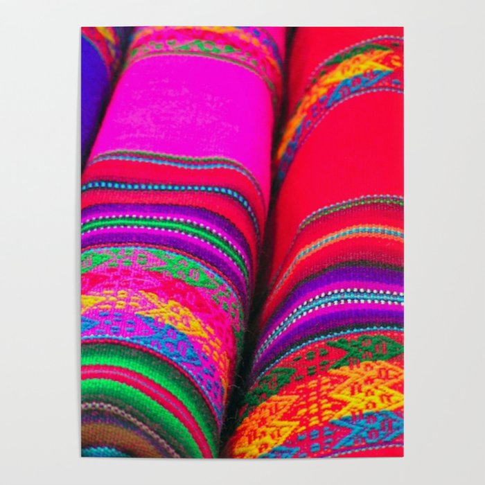 Vibrant Indian Fabric Poster by Created By Kat Co