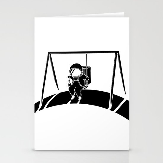 In Space No One Will Push Your Swing Stationery Cards