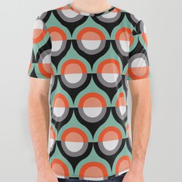 Optimism and Pessimism Geometric Mid-Century Pattern - Desert Colors All Over Graphic Tee