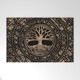 Tree of life -Yggdrasil Runic Pattern Welcome Mat