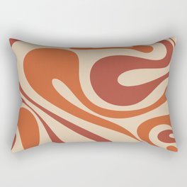 Mod Swirl Retro Abstract Pattern in Mid Mod Burnt Orange Rust Beige Rectangular Pillow