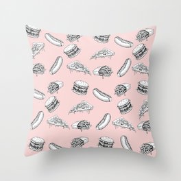Fast food pattern Throw Pillow