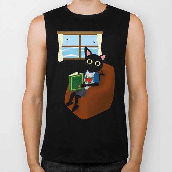 Reading a book Biker Tank