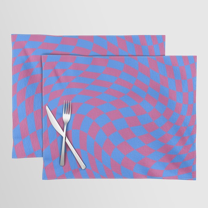 Purple and blue swirl checker Placemat